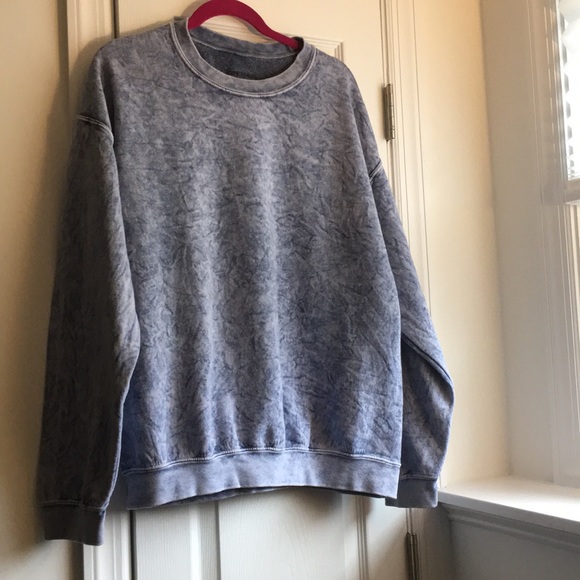 Baggy 80s style burnout blue sweatshirt - Picture 2 of 5
